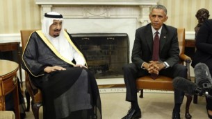 الرئيس الامريكي باراك اوباما مع الملك سلمان السعودي في البيت الأبيض، 5 سبتمبر 2015 (YURI GRIPAS / AFP)