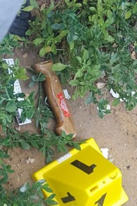 السكين الذي استخدم في هجوم طعن في مركز اللقدس، 16 مايو 2016 (Israel Police)