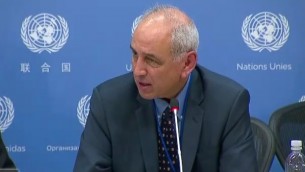المقرر الاممي الخاص حول حقوق الانسان في الاراضي الفلسطينية، مايكل لينك، 28 اكتوبر، 2016 (Courtesy)