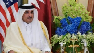 الامير القطري الشيخ تميم بن حمد الثاني في الرياض، 21 مايو 2017 (AFP/ MANDEL NGAN)