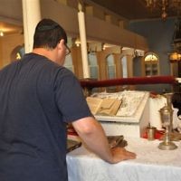 Jeff Dimand of Carnegie, Victoria, davens at the Corfu (Greece) shul in October, 2009. Photo entered by Estelle Dimand.