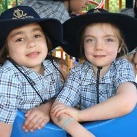 The King David School. Year 1 students Rebecca Katz and Nicole Issko.