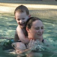 Angela Budai of Roseville, NSW, pictured with son Liam swimming in March 2010. Angela Budai of Roseville, NSW, pictured with son Liam swimming in March 2010.