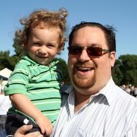 Chanukah in the Park 2010. Mickey (left) and David Wittenberg. Photo: Peter Haskin