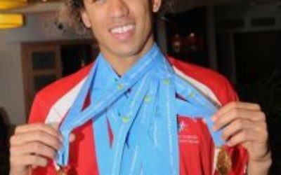 American swimmer Marcus Schlesinger won 8 gold at the MAIGS. Photo: Henry Benjamin.
