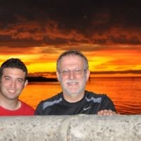 Jennie Schoenfeld of Brighton, Victoria, entered this photo of her husband Michael and son Julius in Brighton in January 2011.