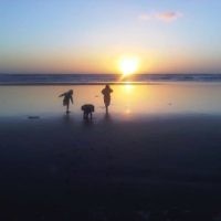 Rivkah Groner entered this photo of her children Esther, Choni and Motti on the beach at sunset at Venus Bay in December 2010.