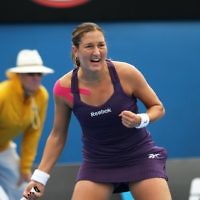 Australian Open 2011. Shahar Peer, first round action. Photo: Peter Haskin
