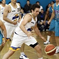 26-3-11. Maccabi Warriors Basketball vs Coburg.  Maccabi guard, James Tsun. Photo: Peter Haskin