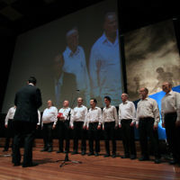 Yom Hazikaron 2011. Robert Blackwood Hall, Monash University. Dov Farkas with Caulfield Hebrew Congregation Choir. Photo: Peter Haskin