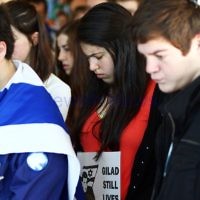 Solidarity rally at Caulfield Park Pavillion to mark 5 years of Gilad Shalit in captivity. Photo: Peter Haskin