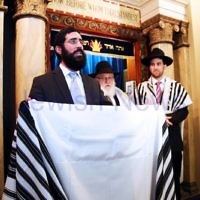 14-8-11. Induction of Rabbi Yaakov Glasman. Rabbi Yaakov Glasman receives tallas as the new rabbi of St Kilda Shul. Watching on are Rabbis Philp Heilbrunn and Hillel Nagel. Photo: Peter Haskin 14-8-11. Induction of Rabbi Yaakov Glasman. Rabbi Yaakov Glasman receives tallas as the new rabbi of St Kilda Shul. Watching on are Rabbis Philp Heilbrunn and Hillel Nagel. Photo: Peter Haskin