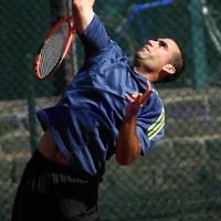 20-8-11. Maccabi Tennis pennant finals. Asaf Nagar. Photo: Peter Haskin 20-8-11. Maccabi Tennis pennant finals. Asaf Nagar. Photo: Peter Haskin