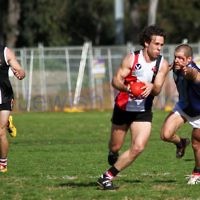 27-8-11. AJAX v Old Essendon. Gary Bleiden. Photo: Peter Haskin