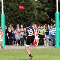 28-8-11. AJAX Under 12 Jets premiers 2011, defeating Mordialloc Braeside. Asher Berlinski seams the premiership with the last goal. Photo: Peter Haskin
