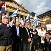 Say No to BDS 4-9-11. Anti BDS rally at the State Library . Organised by Victorian Young Liberals and the Australian Liberal Students' Federation. Sen Mitch Fifield. Photo: Peter Haskin Say No to BDS 4-9-11. Anti BDS rally at the State Library . Organised by Victorian Young Liberals and the Australian Liberal Students' Federation. Sen Mitch Fifield. Photo: Peter Haskin