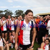 17-9-11. AJAX  2nds defeat Ormond in the grand final at Trevor Barker Oval, Sandringham.  Matt Nissen receives best on ground award. Photo: Peter Haskin
