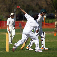 9-10-11. Maccabi Cricket v RMIT. Alan Goldstein. Photo: Peter Haskin 9-10-11. Maccabi Cricket v RMIT. Alan Goldstein. Photo: Peter Haskin