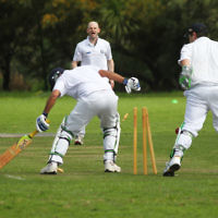 9-10-11. Maccabi Cricket v RMIT. Stumping attempt, not out....hmmmmm. Photo: Peter Haskin 9-10-11. Maccabi Cricket v RMIT. Stumping attempt, not out....hmmmmm. Photo: Peter Haskin