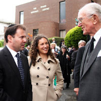 13-12-11. Memeorial service for former Australian Governer General, Sir Zelman Cowen. Held at Temple Beth Israel, Alma Rd., East St Kilda. Josh Frydenberg with former prime minister Malcolm Fraser. Photo copyright: AJN/Peter Haskin.