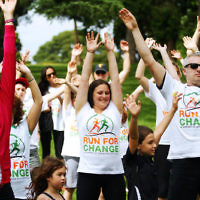 8-12-13. Run For Change. The second annual Run for Change fund raising run around the Tan track at Melbourne's Botanical Gardens. Organised by JAA, Jewish Aid Australia. Photo: Peter Haskin