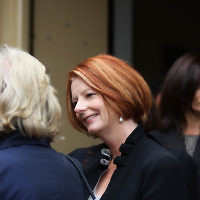 13-12-11. Memeorial service for former Australian Governer General, Sir Zelman Cowen. Held at Temple Beth Israel, Alma Rd., East St Kilda. Prime minister Julia Gillard. Photo copyright: AJN/Peter Haskin.