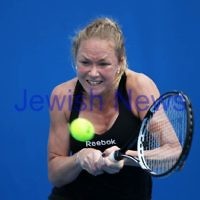 Australian Open 2012. Womens Qualifying round 1.  Julia Glushko from Israel during her 2 sets to 1 win over Japan's Rika Fujiwara. Photo: Peter Haskin