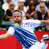 14-1-12.AAMI Classic at Kooyong. Mens final, Mardy Fish v Bernard Tomic. Photo: Peter Haskin