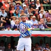 14-1-12.AAMI Classic at Kooyong. Mens final, Mardy Fish v Bernard Tomic. Photo: Peter Haskin