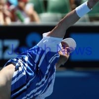 Australian Open Tennis 2012. Mens first round. Mardy Fish (USA) v Gilles Muller (LUX). Photo: Peter Haskin
