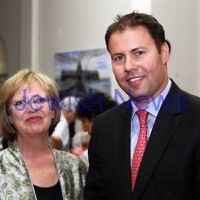 25-1-12. International Day of Commemoration in memory of the Victims of the Holocaust. Jewish Holocaust Centre, Elsternwick. memeber for Kooyong, Josh Frydenberg with the German Consul in Melbourne Dr. Anne-Marie Schleich.  Photo: Peter Haskin