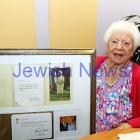 10-2-12. 100 year old Genia Simon shows the letters she has received from the Queen and the Govenor general of Australia. Photo: Peter Haskin