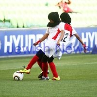 17-2-12. Girls with Heart exhibition match at AAMI Park. Photo: Peter Haskin