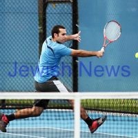 Maccabi Tennis pennent . 26-5-12. Asaf Nagar. Photo: Peter Haskin