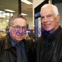 3-6-12. Bialik College 70th. Past principals, xxxx Goldber (left), Yeheizkel Meiri. Photo: Peter Haskin