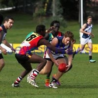 10-6-12. Solidarity Cup. Africa v Israel. Arden Street, Melbourne. Photo: Peter Haskin