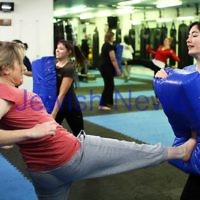 11-6-12. Krav Maga instructor Melinda Slonim  taking a women's session. Photo: Peter Haskin
