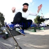 6-6-12. Rabbi and avid skate boader Dovid Tsap taking time out to practice a few moves at the Prahran skate park in Melbourne. Photo: Peter Haskin 6-6-12. Rabbi and avid skate boader Dovid Tsap taking time out to practice a few moves at the Prahran skate park in Melbourne. Photo: Peter Haskin