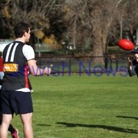 On Friday morning 15/6/2012 AJAX Football Club, represented by Warren Steinberg and Luke Jankie, responded to an invitation by Josh, one of the Access Inc. adults, to conduct a footy clinic at Caulfield Park. There were 10 Access adults with disabilities who walked with Luke and Wazza to Caulfield Park for a training session of kicking, marking, handballing and generally having fun outdoors with a footy.  Photo: Peter Haskin