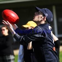 On Friday morning 15/6/2012 AJAX Football Club, represented by Warren Steinberg and Luke Jankie, responded to an invitation by Josh, one of the Access Inc. adults, to conduct a footy clinic at Caulfield Park. There were 10 Access adults with disabilities who walked with Luke and Wazza to Caulfield Park for a training session of kicking, marking, handballing and generally having fun outdoors with a footy.  Photo: Peter Haskin