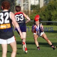 21-7-212. AJAX v Old Brighton at Brighton Beach Oval. Gary Blieden. Photo: Peter Haskin