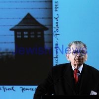 26-7-12. Holocaust survivor Willy Lermer speaking at the Holocaust Museum where the Prime Minister Julia Gillard announced a $500,000 grant for Auschwitz rememberence. Photo: Peter Haskin