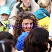 22-8-12. A packed Federation Square in Melbourne welcomes home Australia's medalists from the London 2012 Olympics.  Jessica Fox. Photo: Peter Haskin