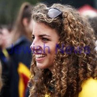 22-8-12. A packed Federation Square in Melbourne welcomes home Australia's medalists from the London 2012 Olympics.  Jessica Fox signing autographs. Photo: Peter Haskin