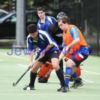 26-8-12. Maccabi Hockey Club senior men defeated Old Carey 6-4 at Albert Park. Photo: Peter Haskin