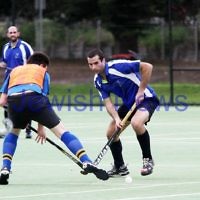 26-8-12. Maccabi Hockey Club senior men defeated Old Carey 6-4 at Albert Park. Photo: Peter Haskin