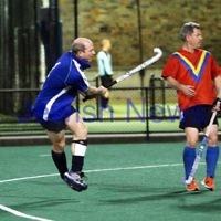 10-9-12. Maccabi veterens hockey defeat Hawthorn in the grand final 2-1. Gary Brown scoring the first goal. Photo: Peter Haskin