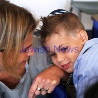 1-2-12. First day of school for the Preps at Leibler Yavneh College. Shoshi and Boaz Rockman. Photo: Peter Haskin