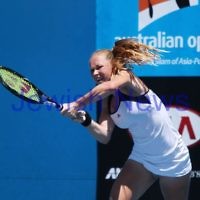 Australian Open Qualifiers 2013. January 10. Julia Glushko (ISR) def Mariana Duque-Marino (COL) [23] 6-2 4-6 7-5. Photo: Peter Haskin