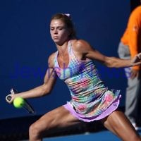 Australian Open 2013. Round 1. Camila Giorgi (ITA) lost to Stephanie Foretz Gacon (FRA) 2-6 3-6. Photo: Peter Haskin